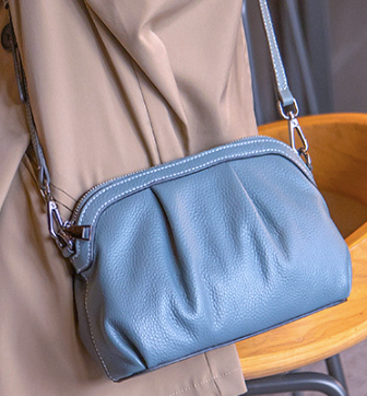 SG6688 Small Leather Handbag Blue