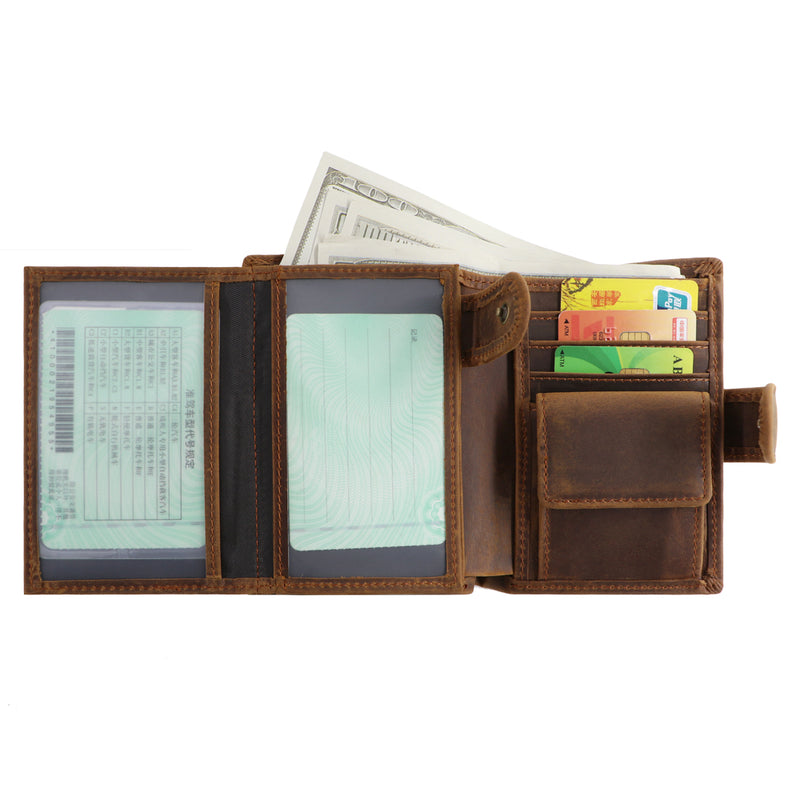 AD1064 Wallet Crazyhorse Cowhide RFID protected Brown
