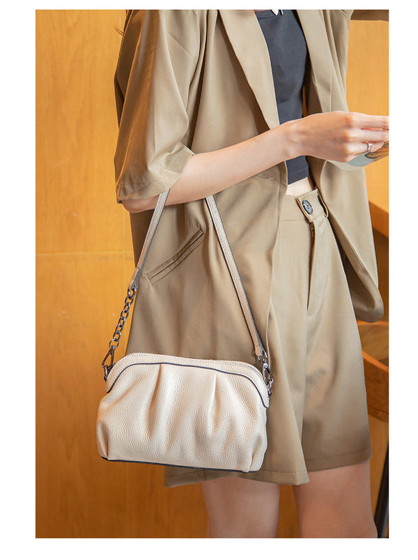 SG6688 Small Leather Handbag White (offwhite/bone)