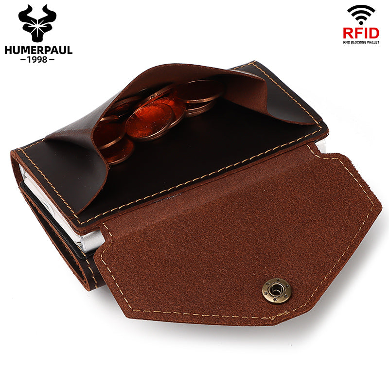 BP906 Pop-up Wallet leather RFID protected Coffee