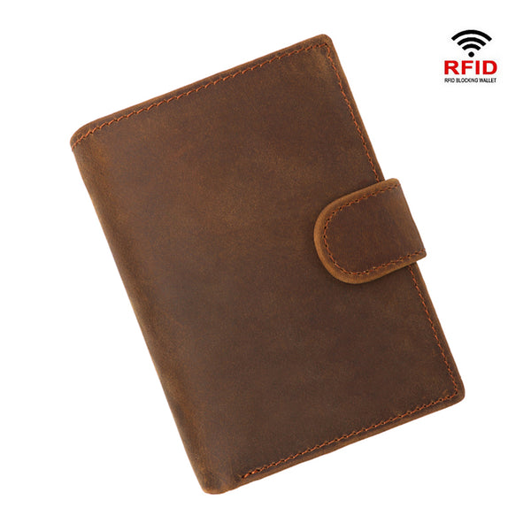 AD1064 Wallet Crazyhorse Cowhide RFID protected Brown