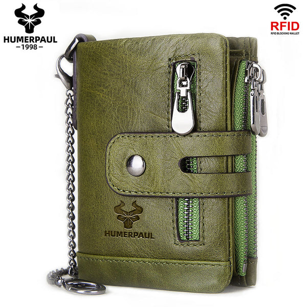 BP829 Wallet leather RFID protected Green