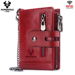 BP829 Wallet leather RFID protected Red
