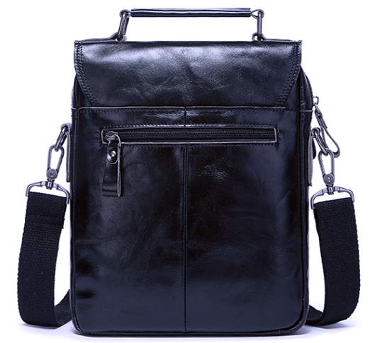 MH645 Humerpaul Shoulder Bag Crazyhorse Cowhide Leather Black