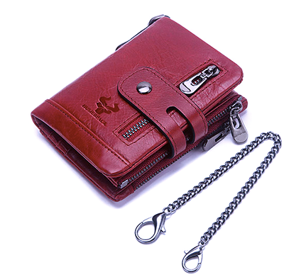 BP829 Wallet leather RFID protected Red