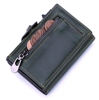 BP706 Pop-up Wallet leather RFID protected Green