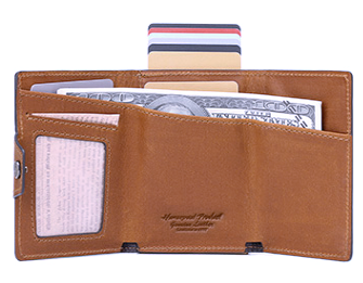 BP706 Pop-up Wallet leather RFID protected Brown