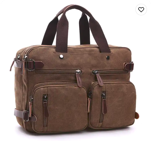 AD8691 Canvas Backpack / Laptop Bag / Shoulder Bag Brown