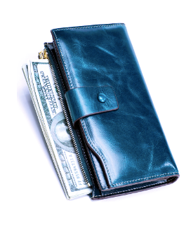 TPAI192 Wallet leather RFID protected Blue