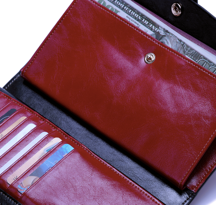 TPAI192 Wallet leather RFID protected Red