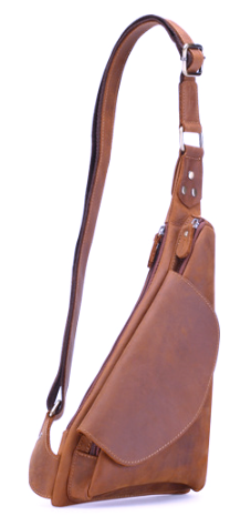NPSH5502-7A Chest Bag / Shoulder Bag Cowhide Leather Khaki