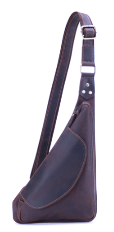 NPSH5502-7A Chest Bag / Shoulder Bag Cowhide Leather Coffee