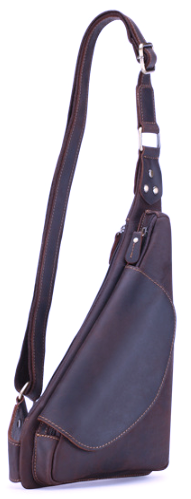 NPSH5502-7A Chest Bag / Shoulder Bag Cowhide Leather Coffee