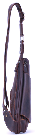 NPSH5502-7A Chest Bag / Shoulder Bag Cowhide Leather Coffee
