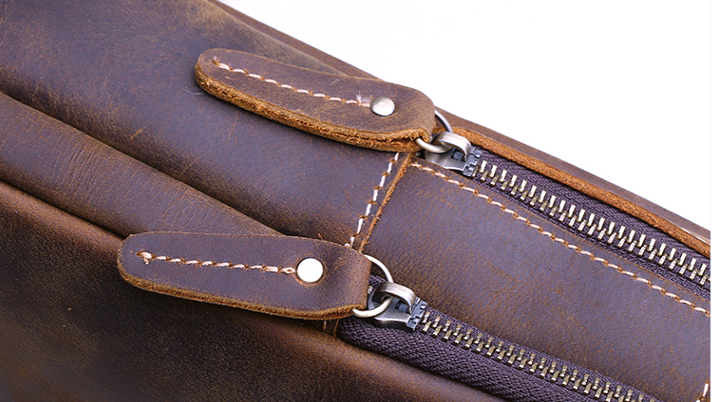 9915 Chest Bag / Shoulder Bag Cowhide Leather Brown