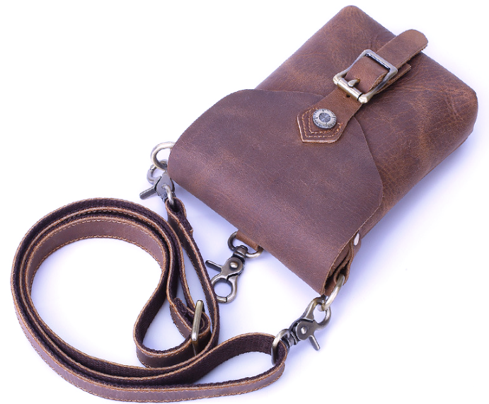 RB1267 Shoulder Bag Crazyhorse Cowhide Leather Brown