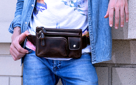 9412 Waist Bag / Bum Bag Dark Brown