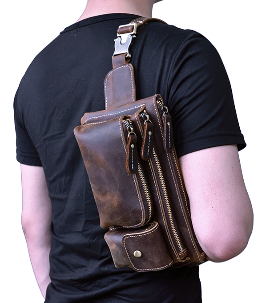 9412 Waist Bag / Bum Bag Dark Brown