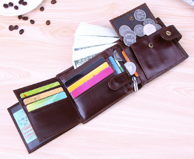 9107 Wallet leather RFID protected Brown