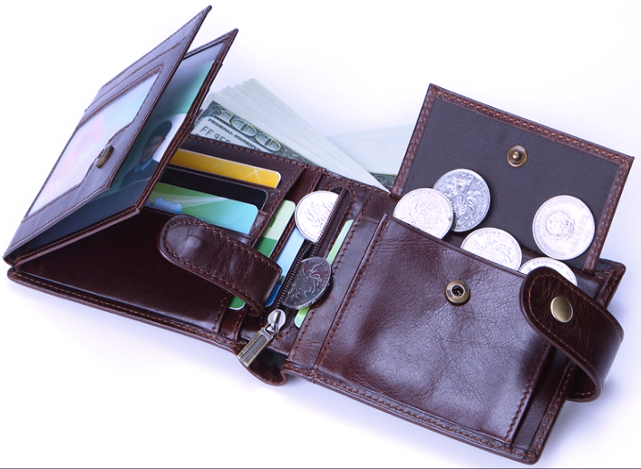 9107 Wallet leather RFID protected Brown