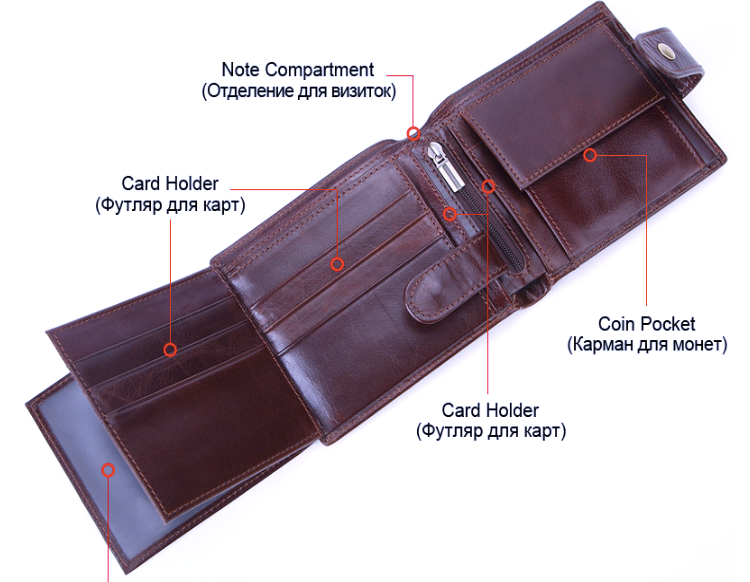 9107 Wallet leather RFID protected Brown