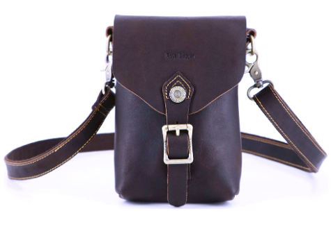 RB1267 Shoulder Bag Crazyhorse Cowhide Leather Brown