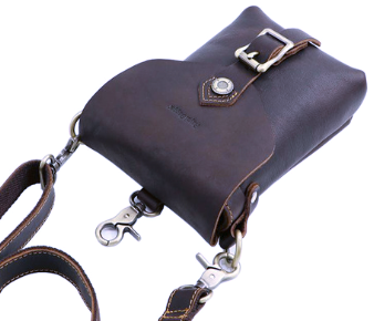 RB1267 Shoulder Bag Crazyhorse Cowhide Leather Brown