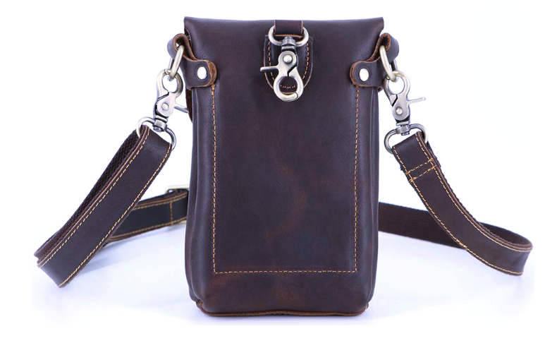 RB1267 Shoulder Bag Crazyhorse Cowhide Leather Brown