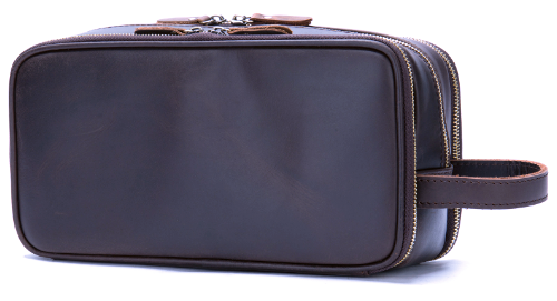3007 Wetpack / Travel Bag Crazyhorse Cowhide Leather Coffee
