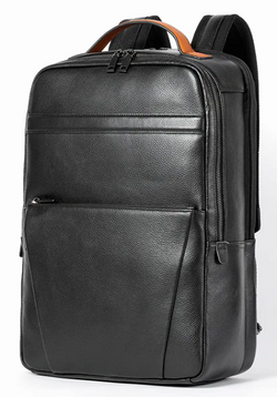 SGZYYZ6755 Backpack / Laptop Bag Cowhide Leather Black