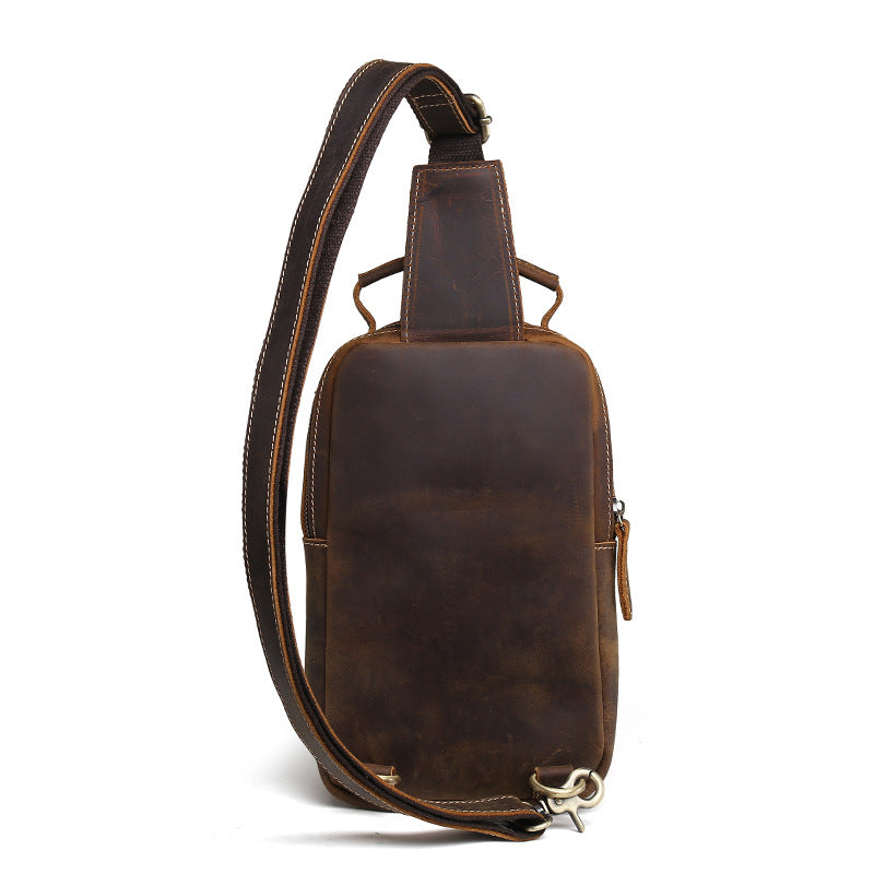 9915 Chest Bag / Shoulder Bag Cowhide Leather Brown