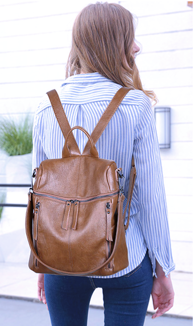 A001 Backpack / Shoulder Bag Brown