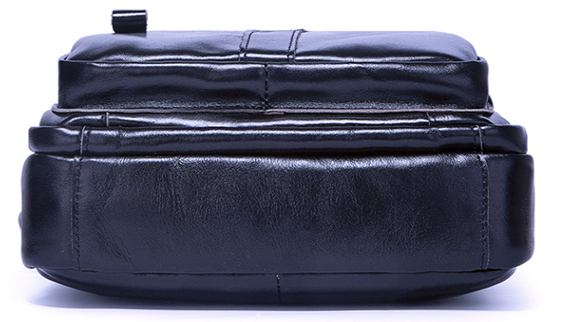 MH645 Humerpaul Shoulder Bag Crazyhorse Cowhide Leather Black