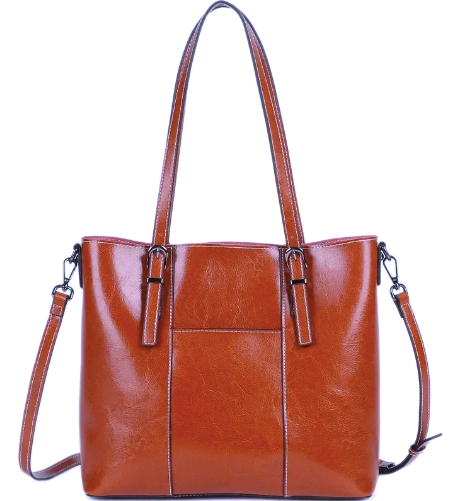 SGBQIA55-802 Oil Waxed Handbag Light Brown