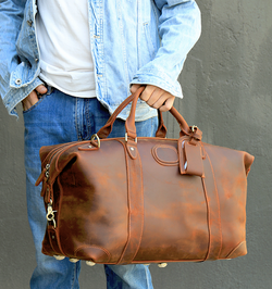 1133 Duffle / Travel Bag Crazyhorse Cowhide Leather Brown