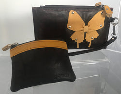 Gramon Ladies’ Leather RFID Wallet Butterfly Brown