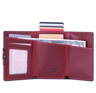 BP706 Pop-up Wallet leather RFID protected Red