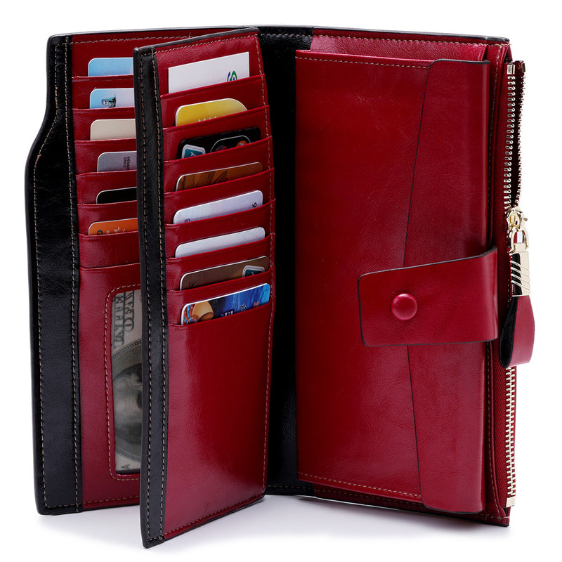 TPAI192 Wallet leather RFID protected Red