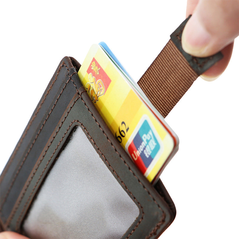 AD1015 Money Clip Wallet leather RFID protected Dark Brown