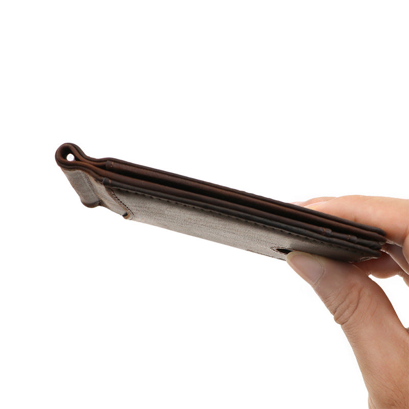 AD1015 Money Clip Wallet leather RFID protected Dark Brown
