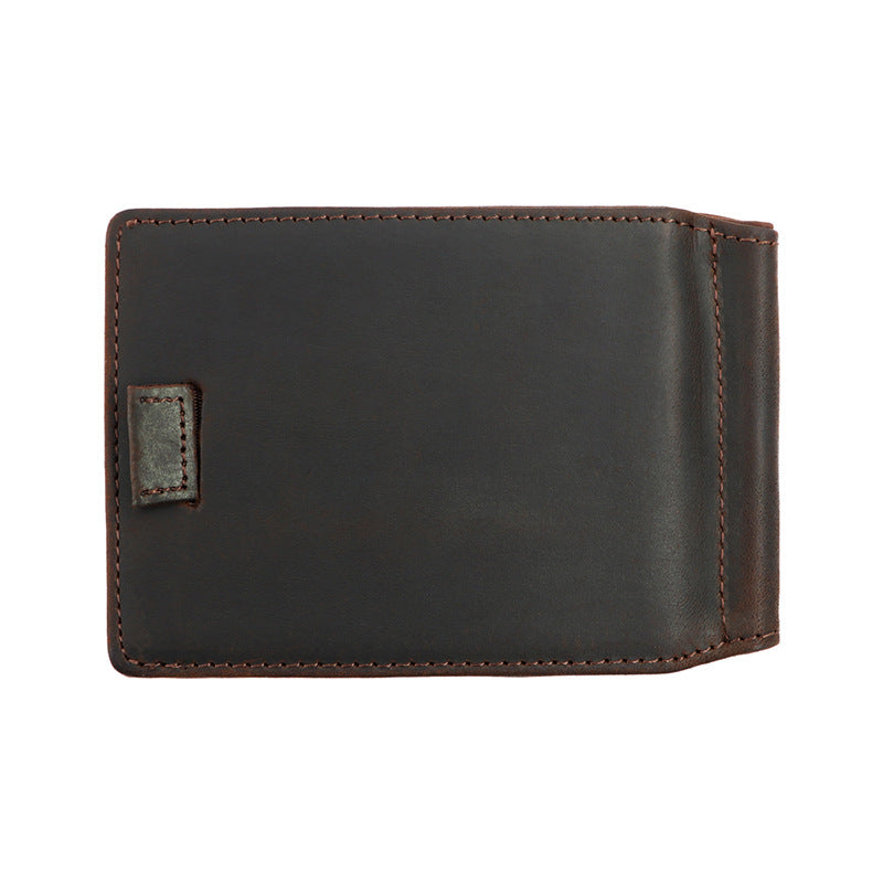 AD1015 Money Clip Wallet leather RFID protected Dark Brown