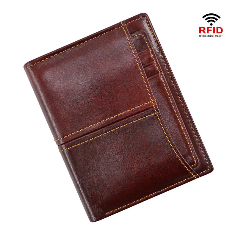 AD1059/LD194 Wallet leather RFID protected Chocolate