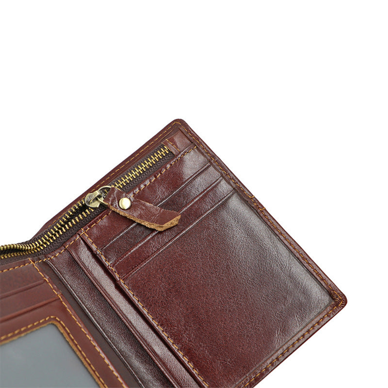 AD1059/LD194 Wallet leather RFID protected Chocolate