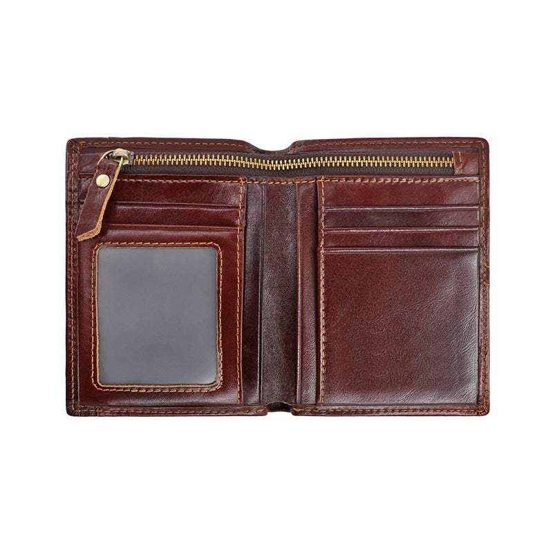 AD1059/LD194 Wallet leather RFID protected Chocolate