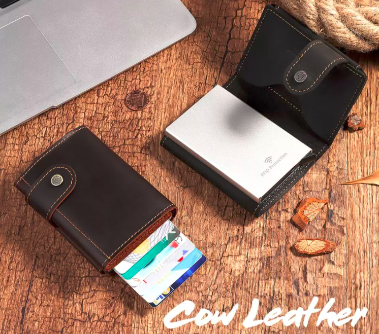 BP906 Pop-up Wallet leather RFID protected Black