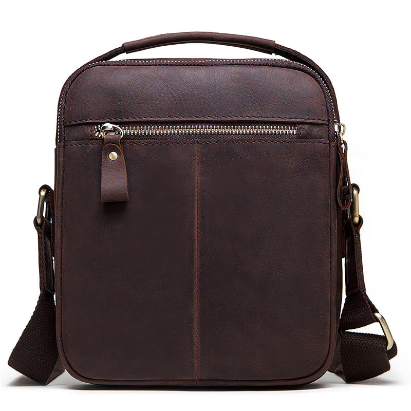 MH580 Humerpaul Shoulder Bag Crazyhorse Cowhide Leather Coffee