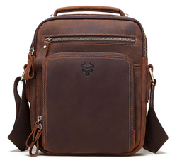 MH573 Humerpaul Shoulder Bag Crazyhorse Cowhide Leather Brown