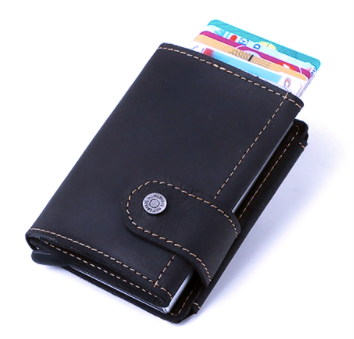 BP906 Pop-up Wallet leather RFID protected Black