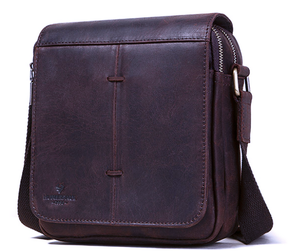 MH600 Humerpaul Shoulder Bag Crazyhorse Leather Coffee