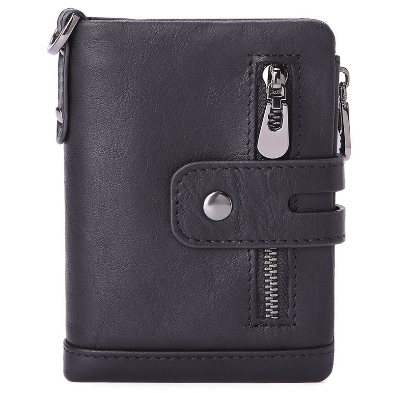 AD7101/9125 Wallet leather RFID protected Black
